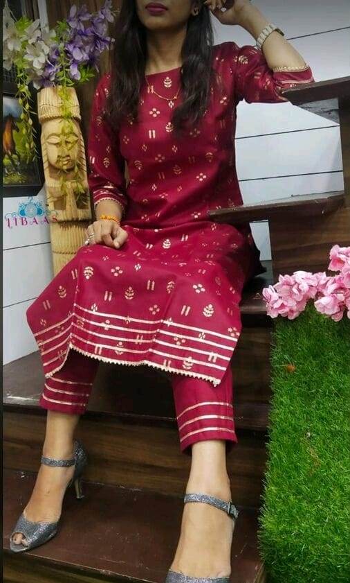 Shubh 2 Cotton Designer Fancy Ethnic Wear Kurti With Pant Collection